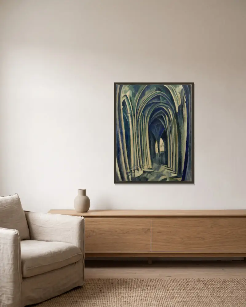 Saint-Séverin Nr. 3 von Robert Delaunay gerahmt an einer Wand