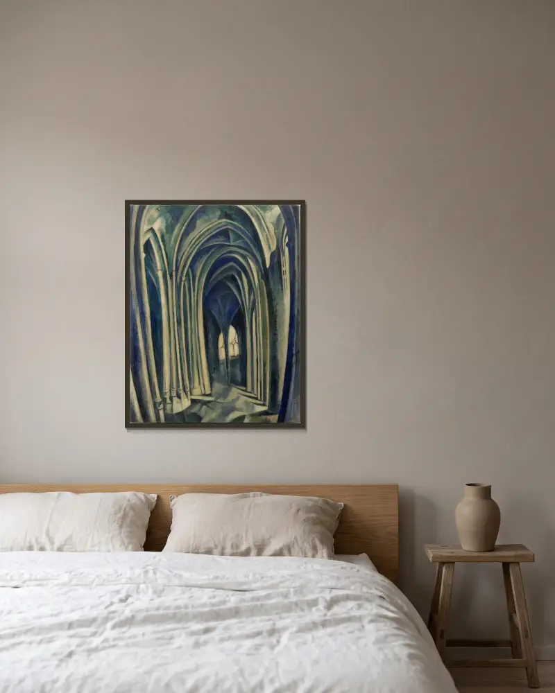 Saint-Séverin Nr. 3 von Robert Delaunay gerahmt an einer Wand