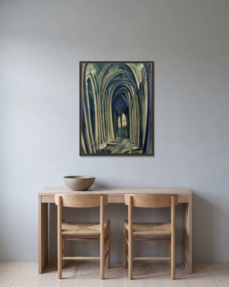 Saint-Séverin Nr. 3 von Robert Delaunay gerahmt an einer Wand