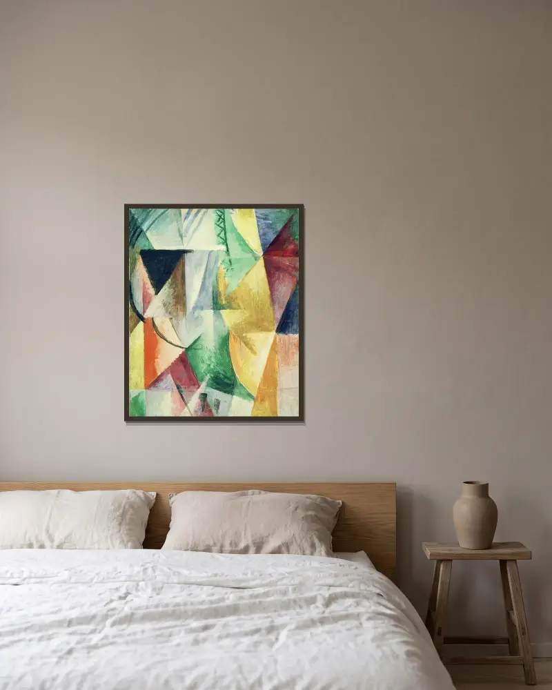 Ett fönster av Robert Delaunay inramad på en vägg