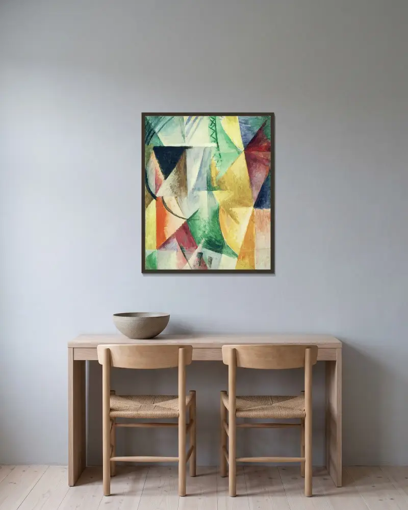 Ett fönster av Robert Delaunay inramad på en vägg