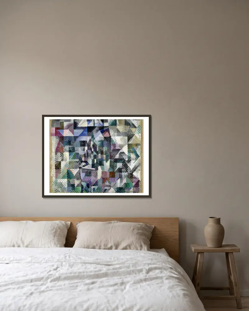 Window on the City No. 3. av Robert Delaunay inramad på en vägg