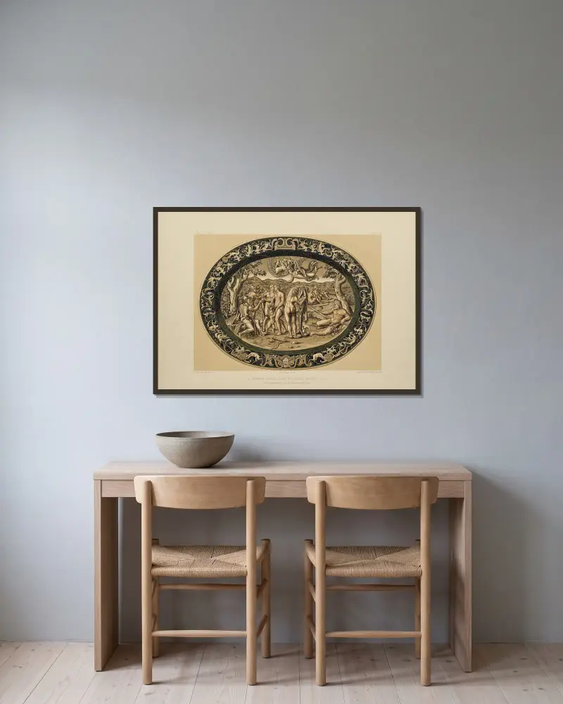 Kunstschätze des Vereinigten Königreichs, Tafel 50 von Robert Dudley gerahmt an einer Wand