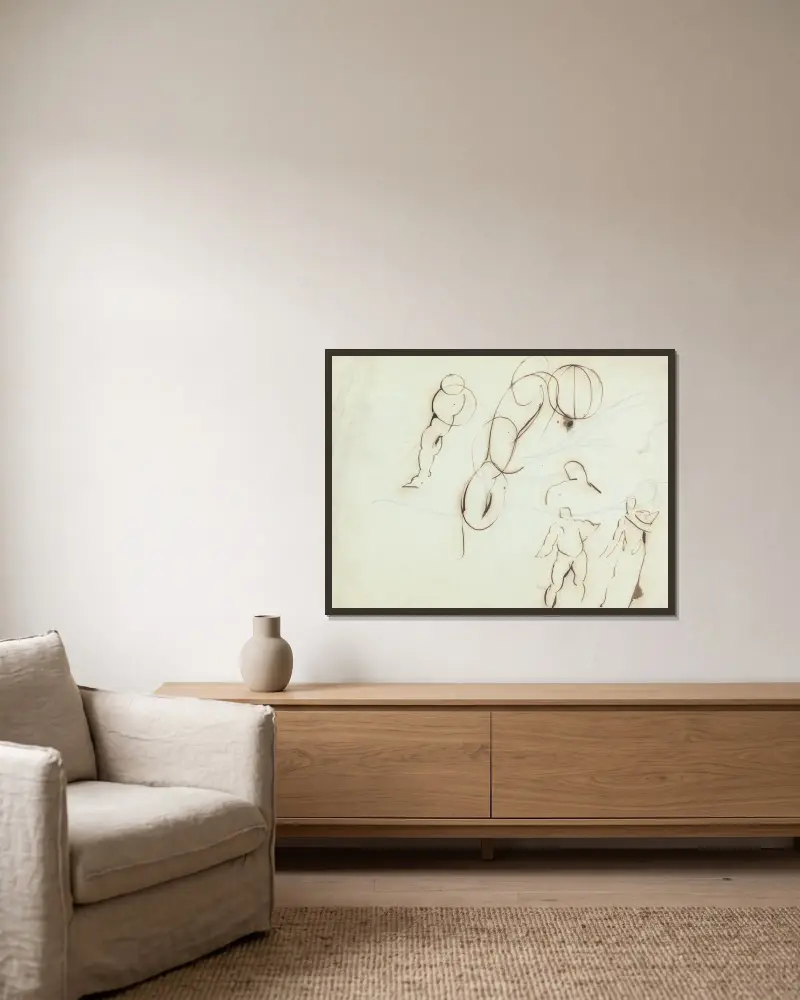 Figurstudie, Benjamin Robert Haydon v rámu na stěně