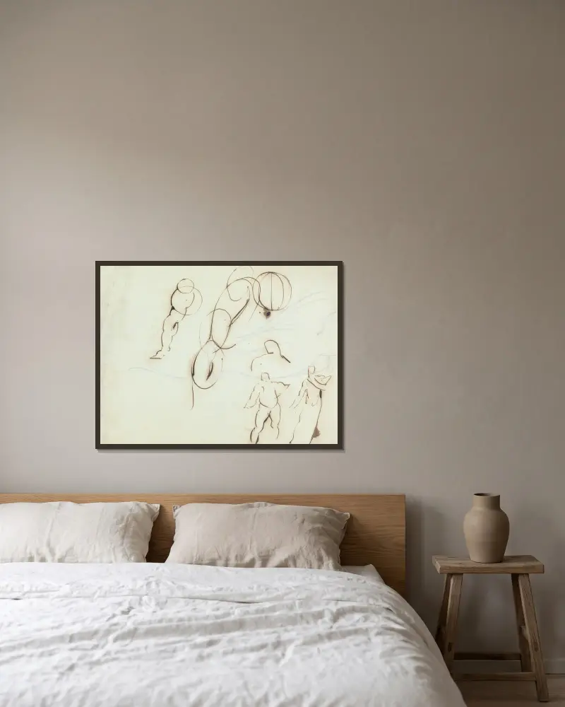 Figurstudie, Benjamin Robert Haydon v rámu na stěně