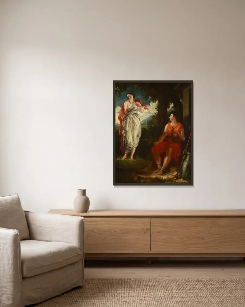 Venus und Anchises von Benjamin Robert Haydon gerahmt an einer Wand
