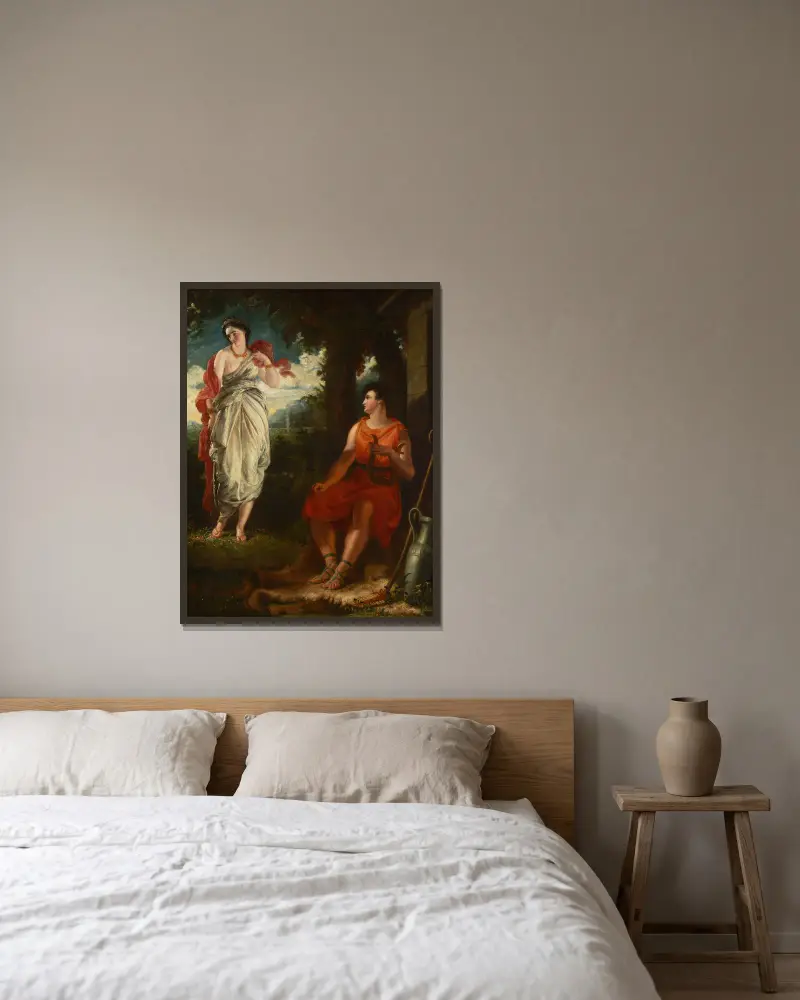 Venus und Anchises von Benjamin Robert Haydon gerahmt an einer Wand