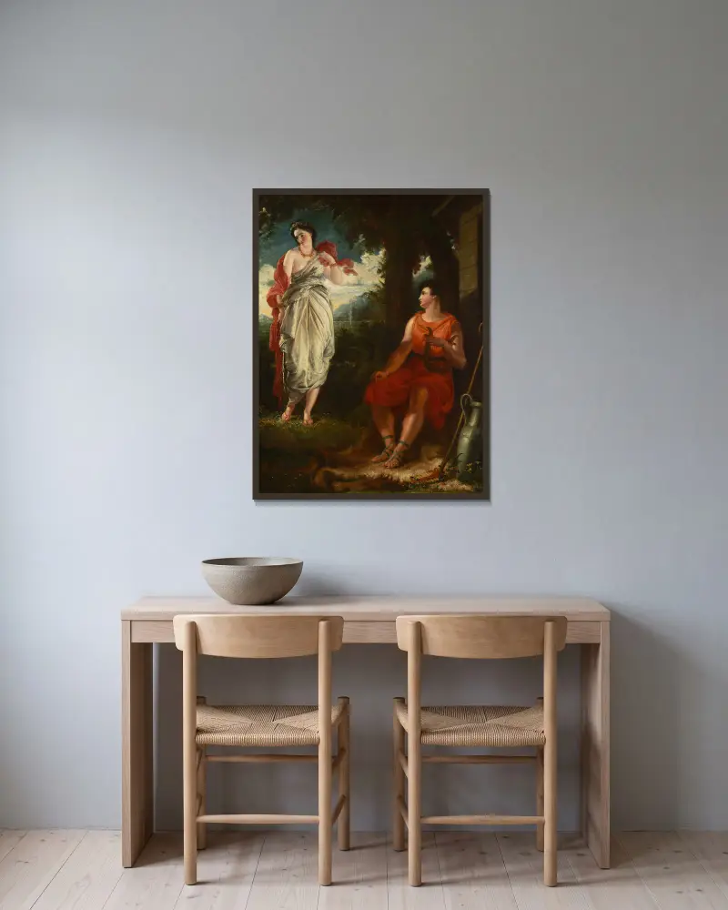Venus und Anchises von Benjamin Robert Haydon gerahmt an einer Wand