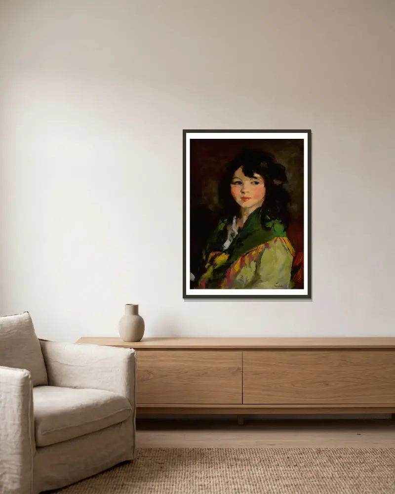 Francine (’Lovey’), Robert Henri v rámu na stěně