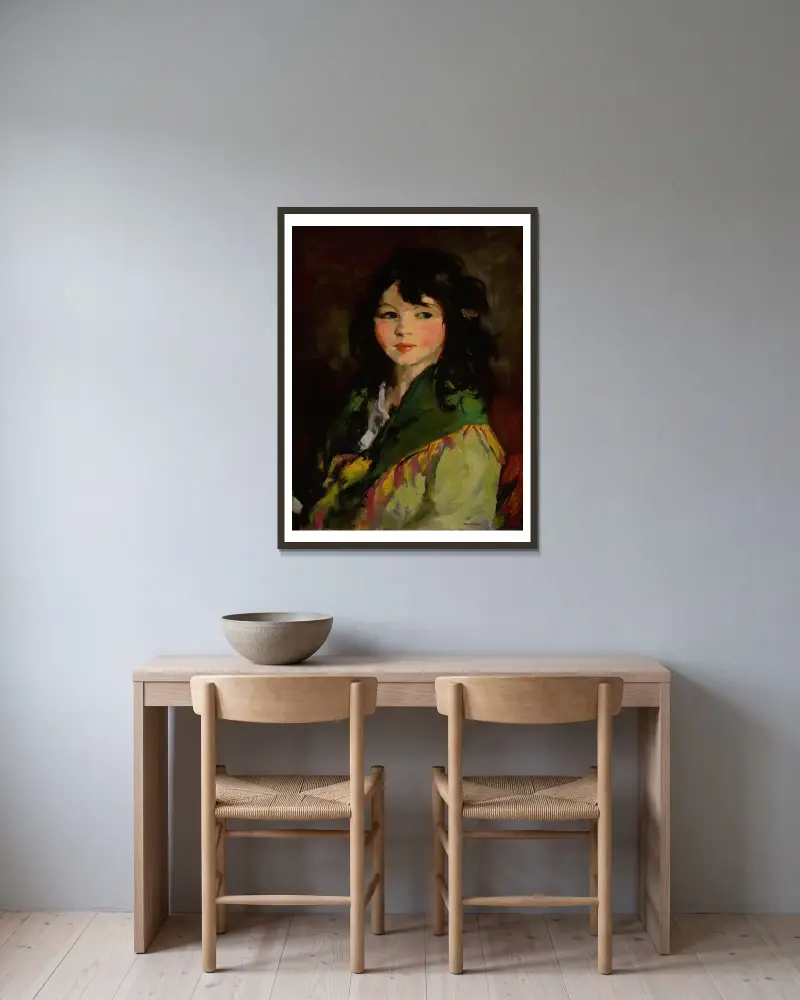 Francine (’Lovey’), Robert Henri v rámu na stěně