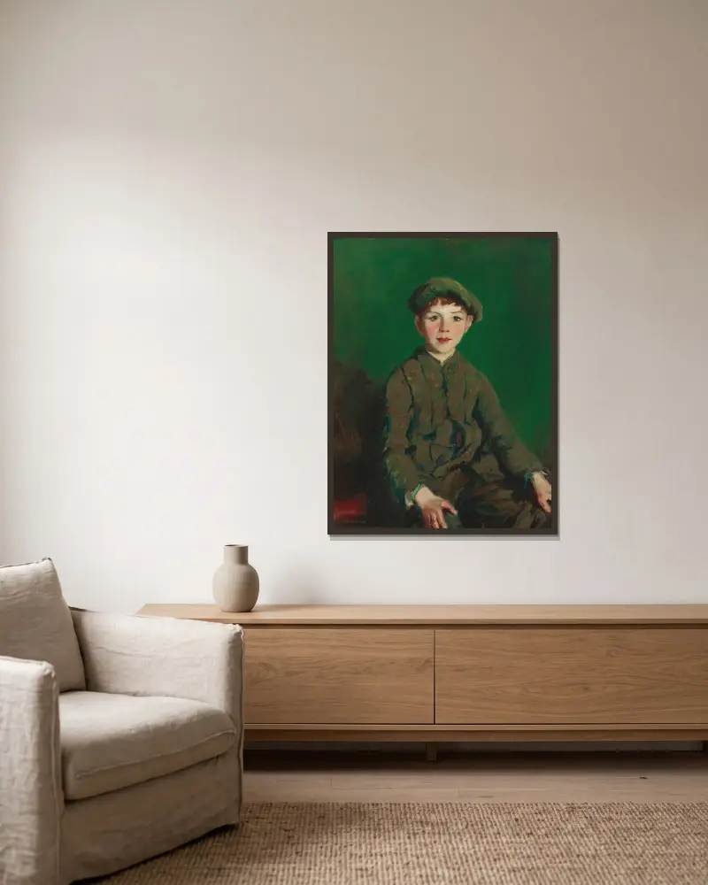 Irský chlapec, Robert Henri v rámu na stěně