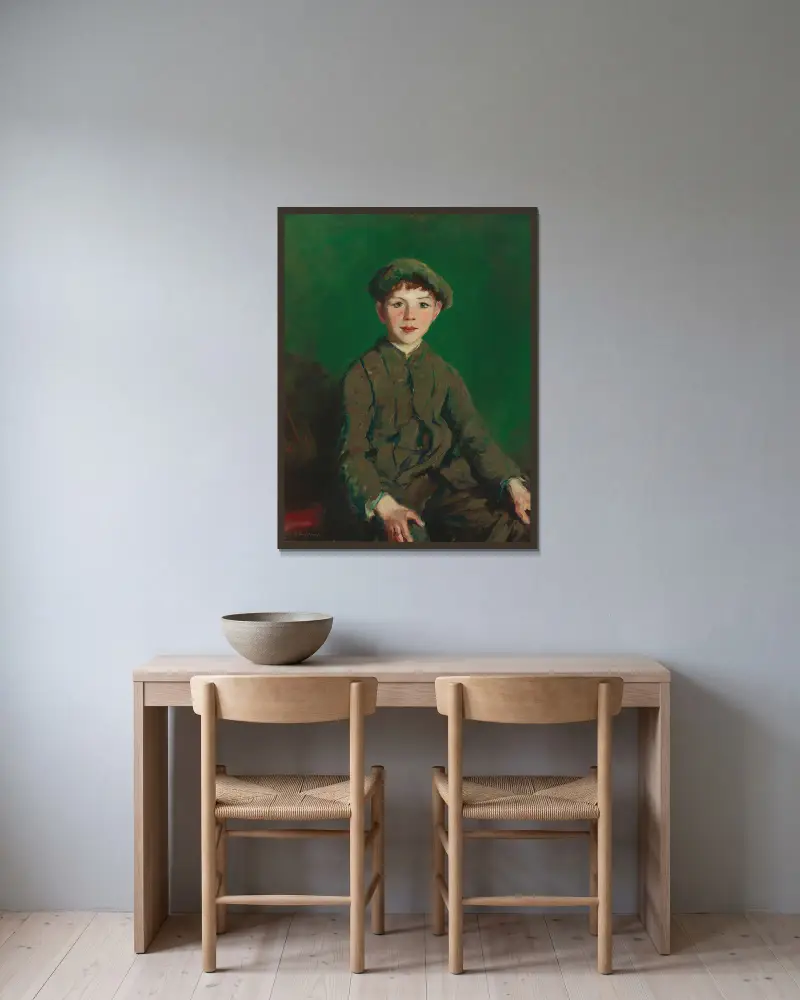 Irský chlapec, Robert Henri v rámu na stěně
