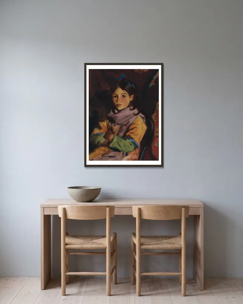 Mary Agnes, Robert Henri v rámu na stěně