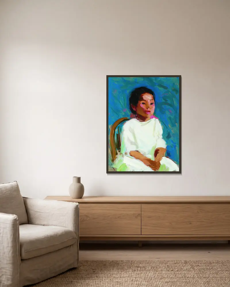 Mukie von Robert Henri gerahmt an einer Wand