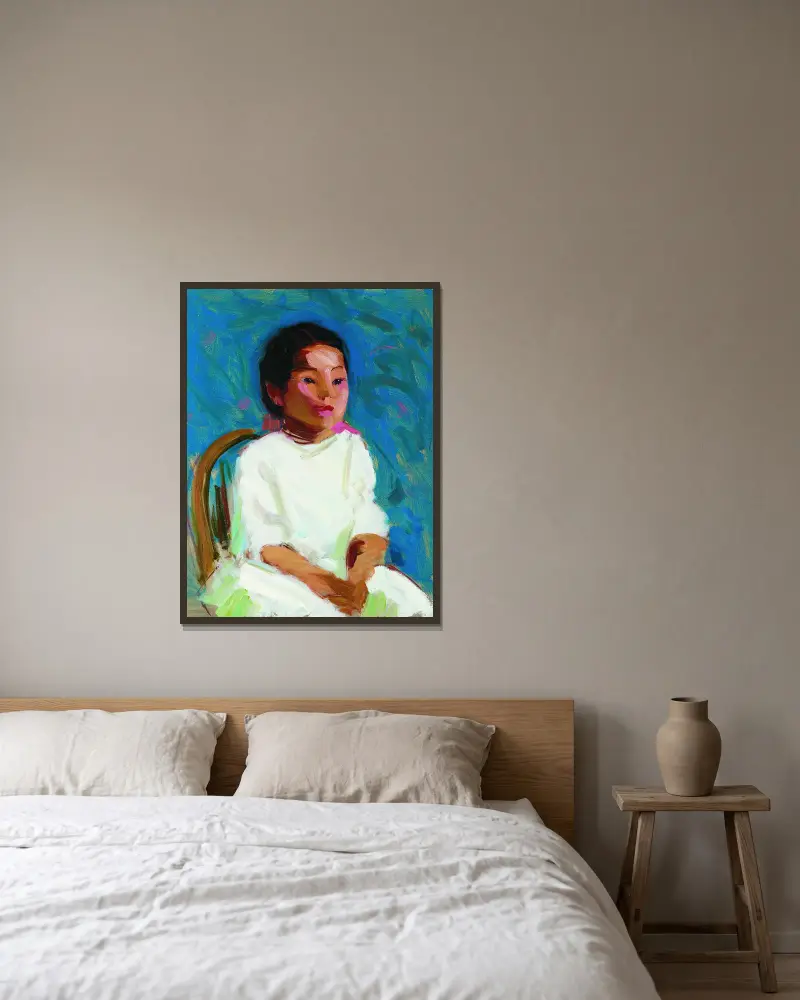 Mukie von Robert Henri gerahmt an einer Wand