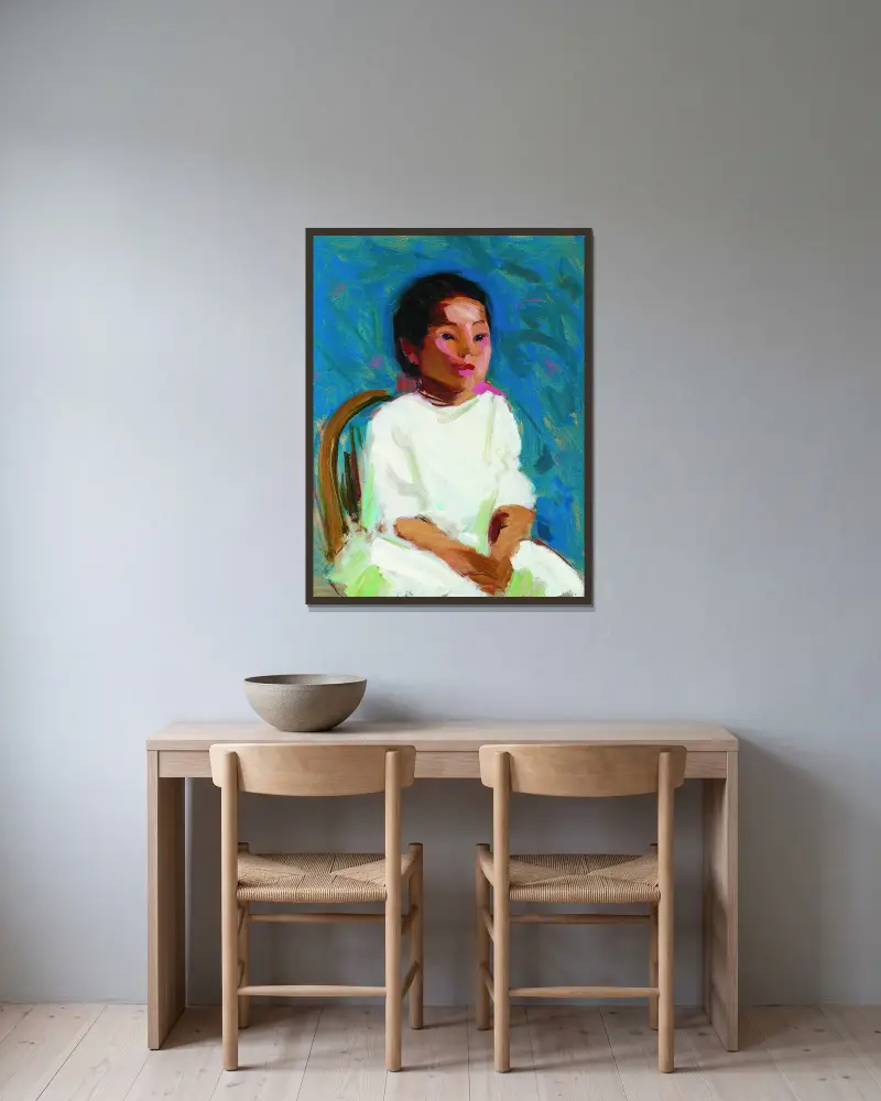 Mukie von Robert Henri gerahmt an einer Wand