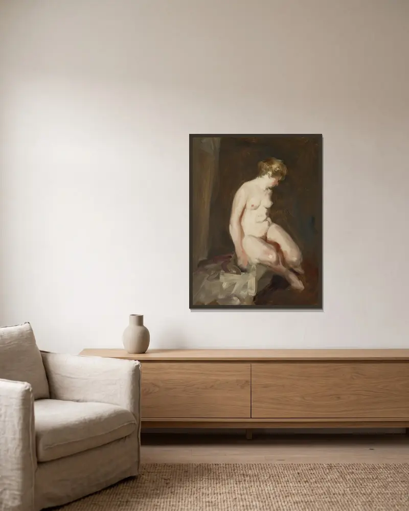 Akt, Robert Henri v rámu na stěně