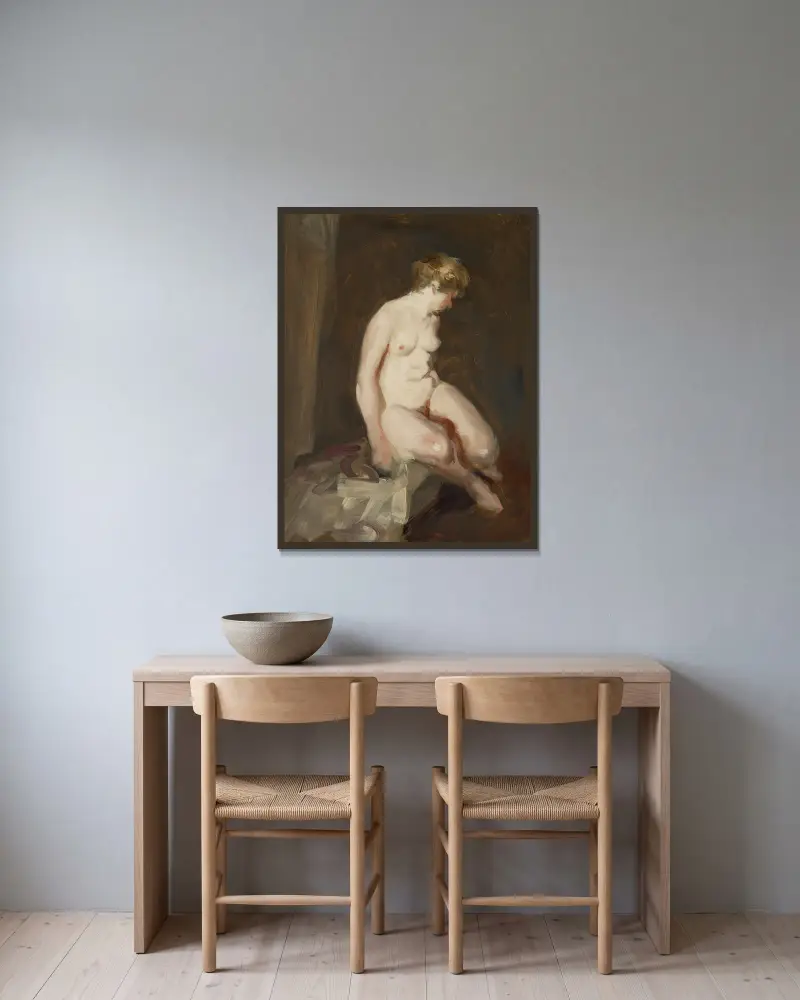 Akt, Robert Henri v rámu na stěně