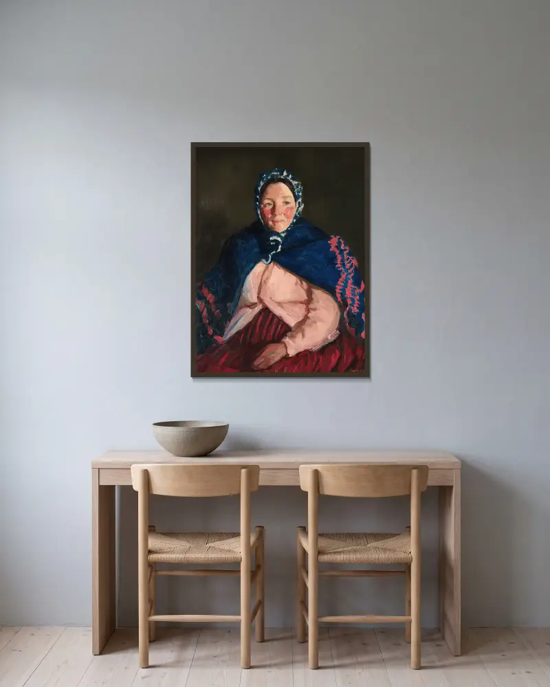 Old Johnnie’s Wife av Robert Henri inramad på en vägg