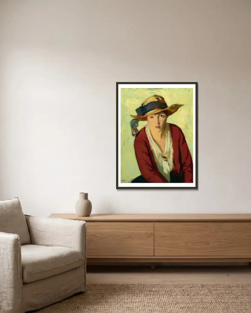 Plážový klobouk, Robert Henri v rámu na stěně