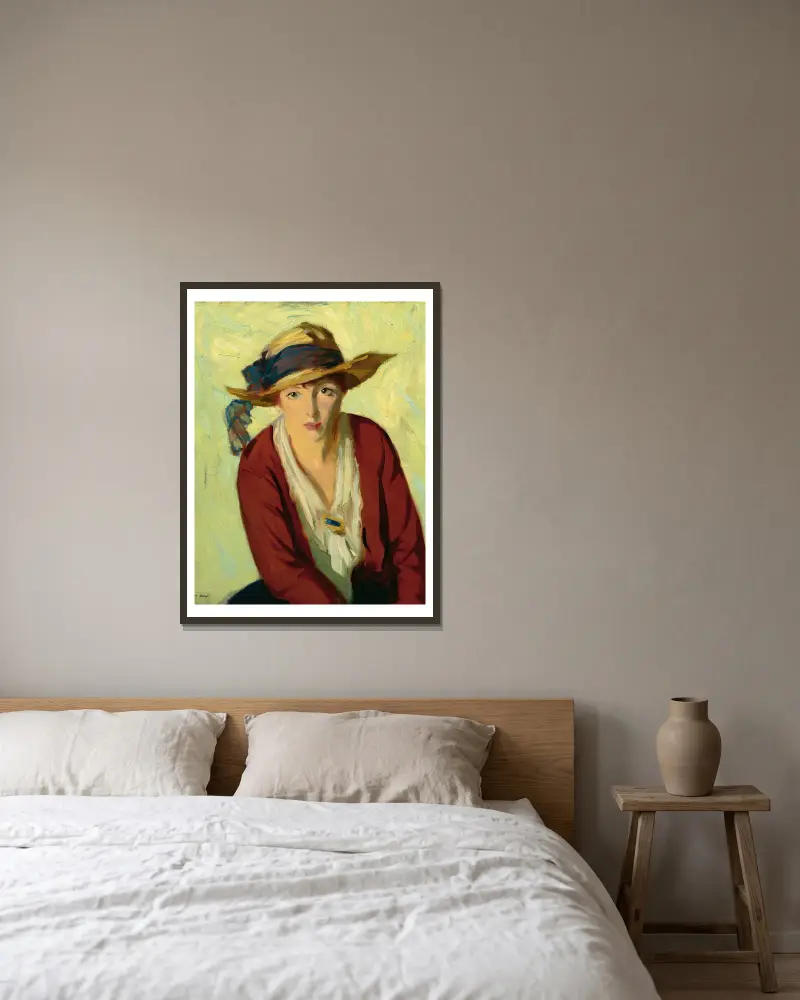 Plážový klobouk, Robert Henri v rámu na stěně