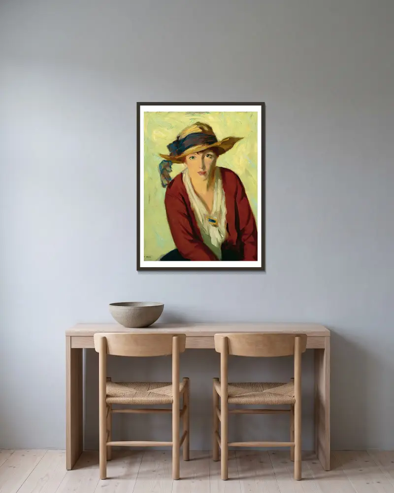 Plážový klobouk, Robert Henri v rámu na stěně