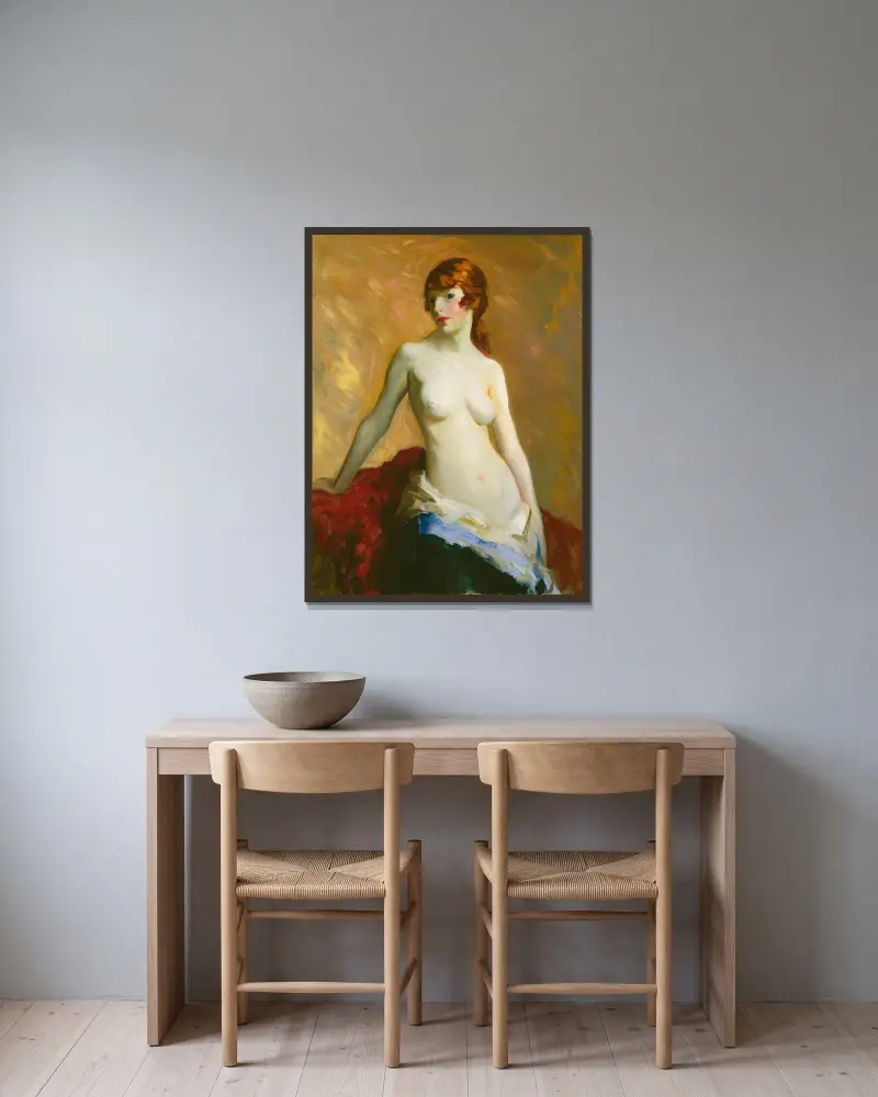 The Young Girl av Robert Henri inramad på en vägg