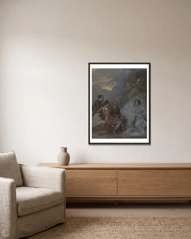 Oberon und Puck, 1825 von Robert Smirke gerahmt an einer Wand