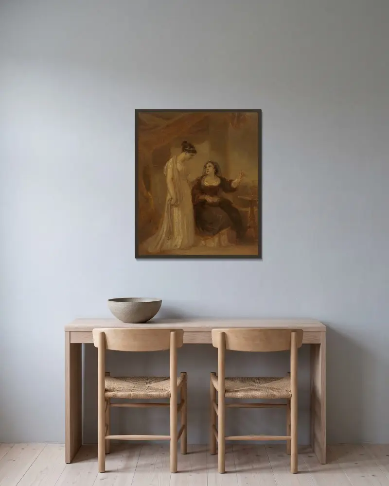 Olivia och Maria av Robert Smirke inramad på en vägg