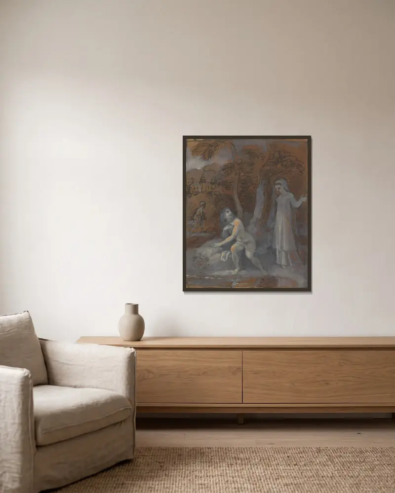 Eine aus den Illustrationen zu Shakespeare – Nr. 9 von Robert Smirke gerahmt an einer Wand