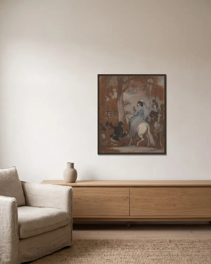 Eine Illustration zu Shakespeare – Nr. 4 von Robert Smirke gerahmt an einer Wand