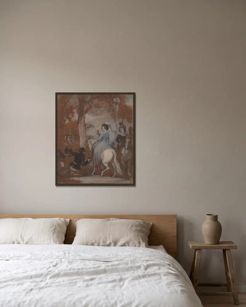 Eine Illustration zu Shakespeare – Nr. 4 von Robert Smirke gerahmt an einer Wand