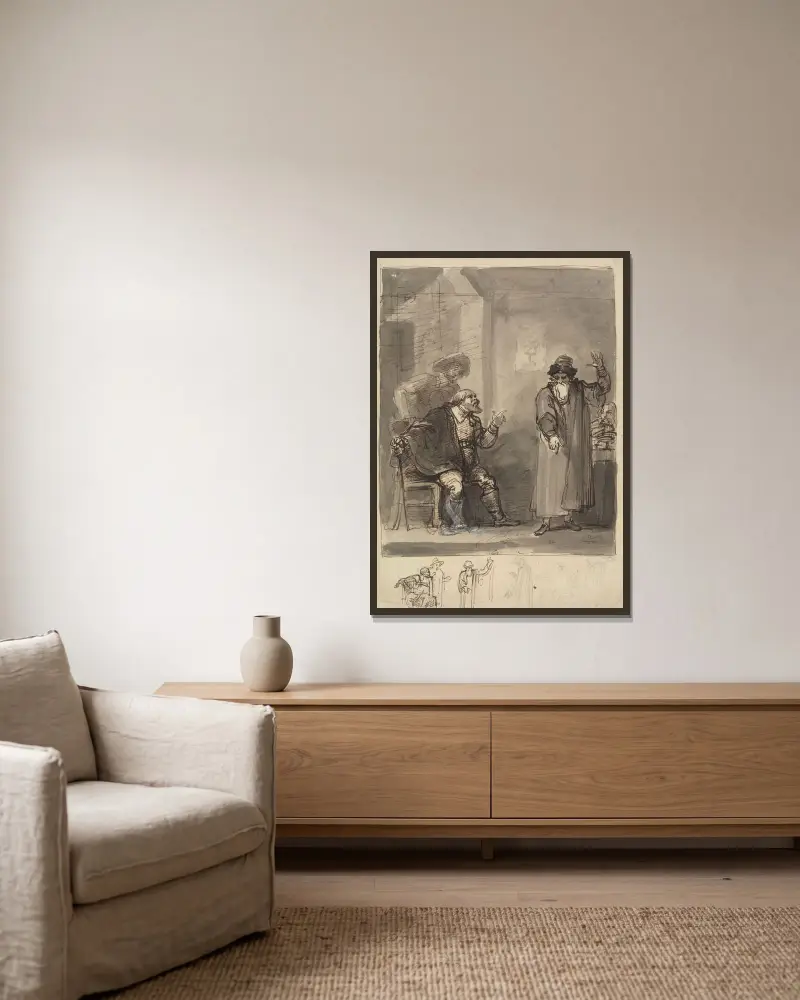 Illustration zu Shakespeare 40 von Robert Smirke gerahmt an einer Wand