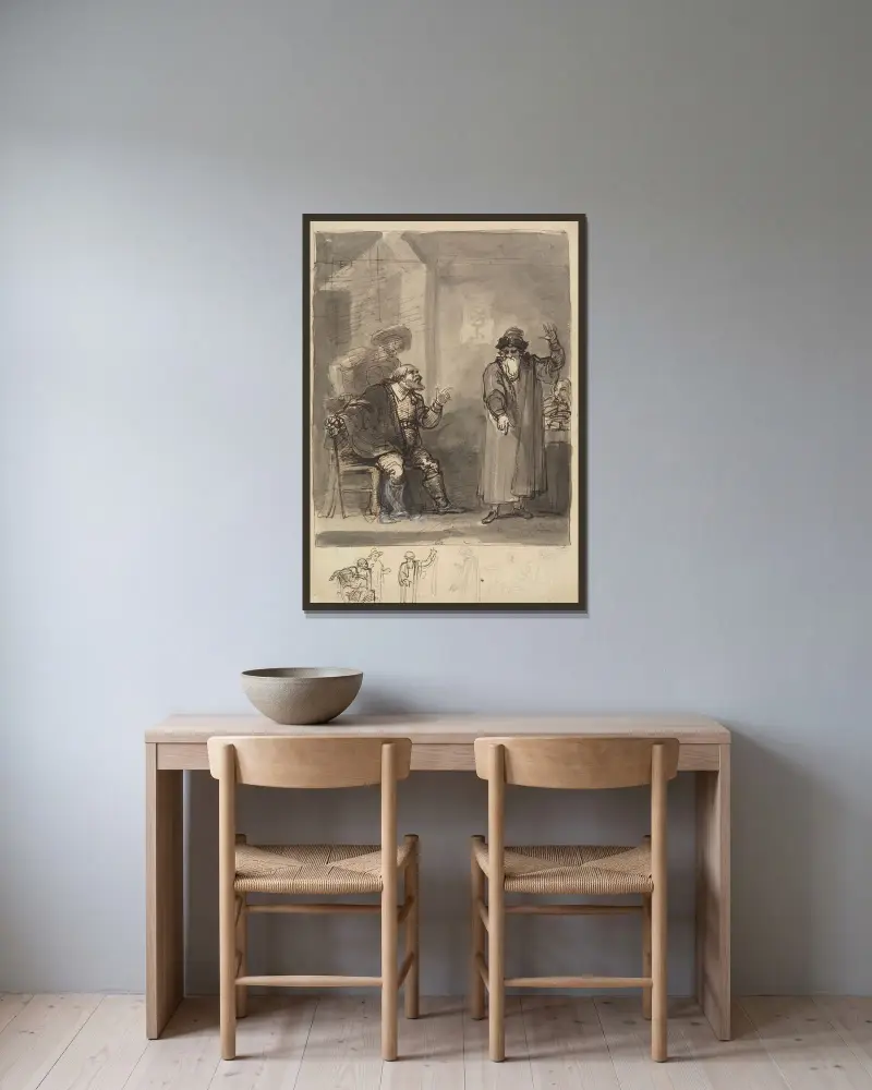 Illustration zu Shakespeare 40 von Robert Smirke gerahmt an einer Wand