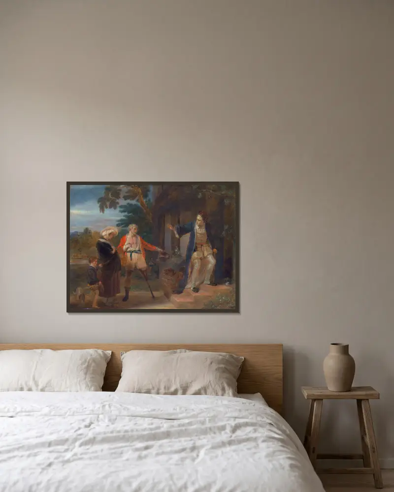 The Seven Ages of Man- The Pantaloon, ‘As You Like It,’ II, vii av Robert Smirke inramad på en vägg