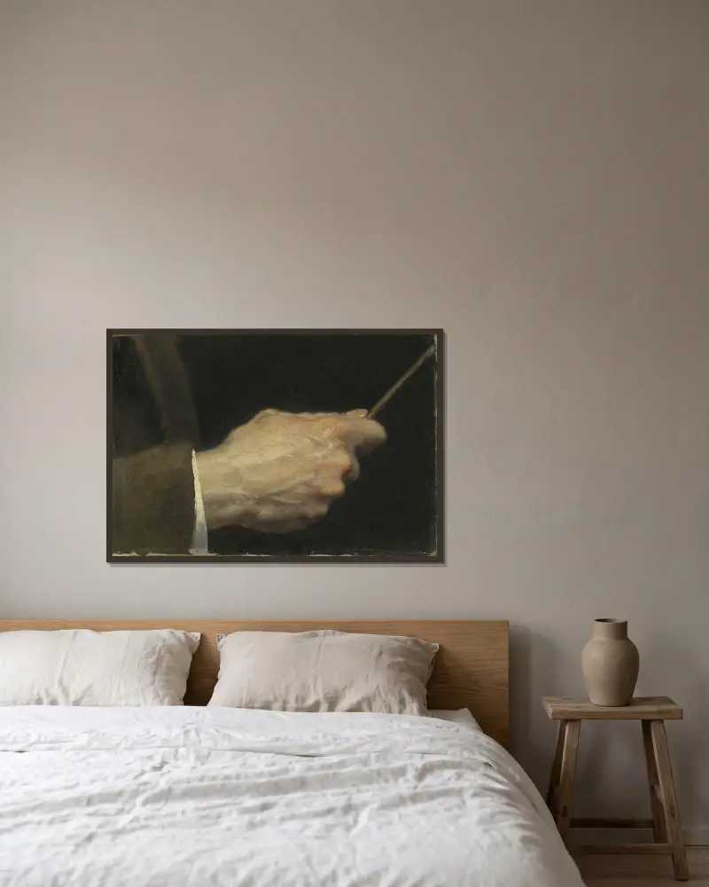 Study of a Hand av Robert Thegerström inramad på en vägg