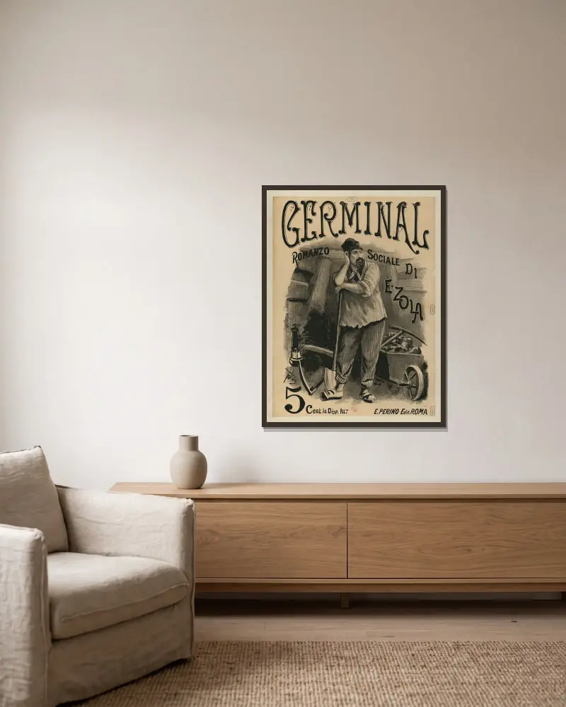 Germinal romanzo sociale di E. Zola av Ottavio Rodella Tavio inramad på en vägg