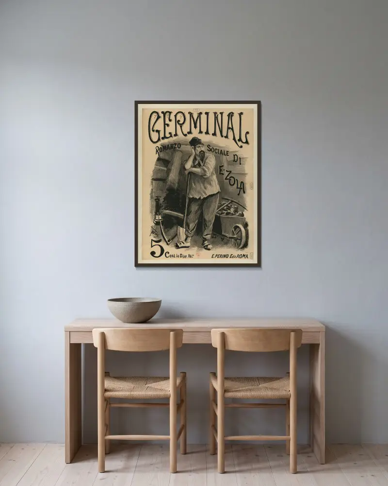 Germinal romanzo sociale di E. Zola av Ottavio Rodella Tavio inramad på en vägg