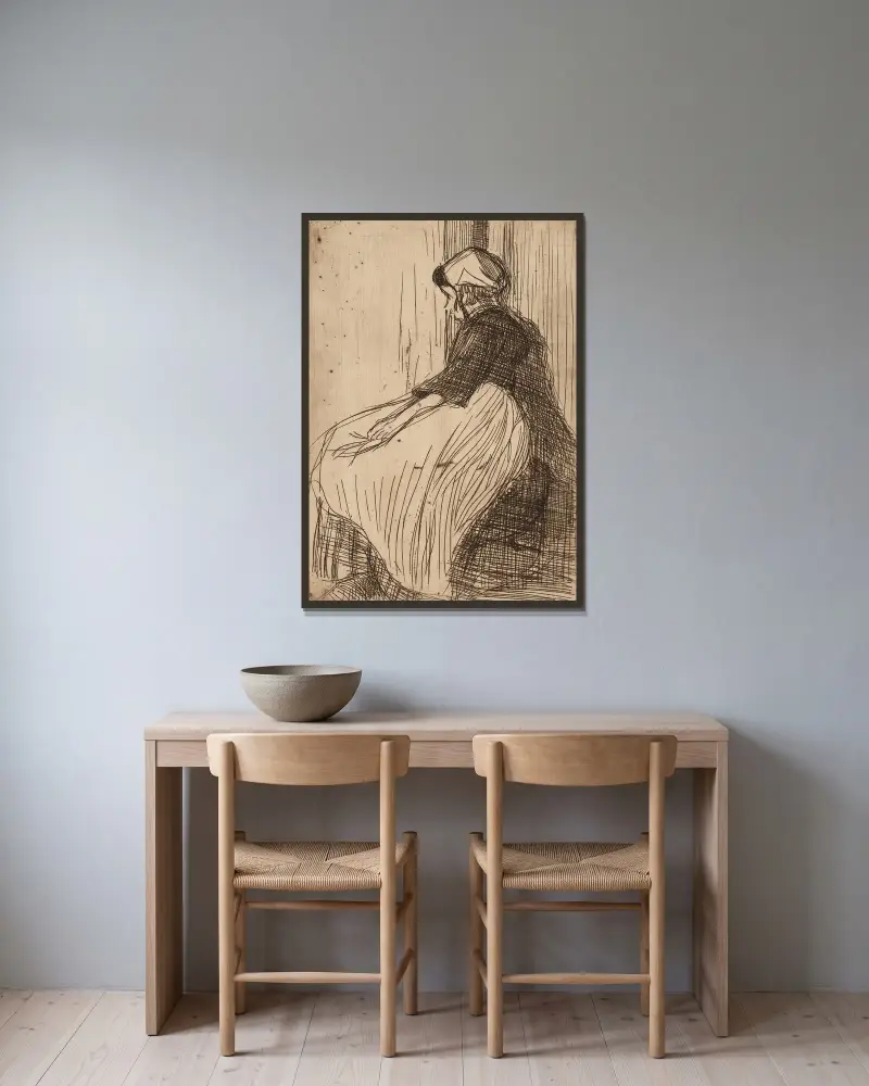 Bretonische Bäuerin von Roderic O'Conor gerahmt an einer Wand