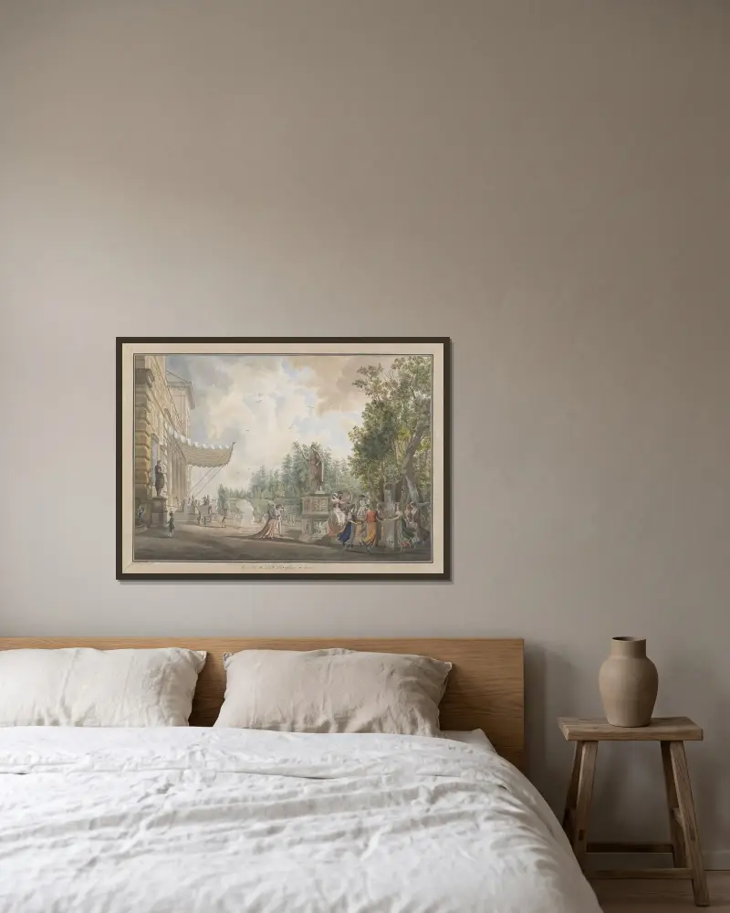 Villa Borghese av Abraham-Louis-Rodolphe Ducros inramad på en vägg