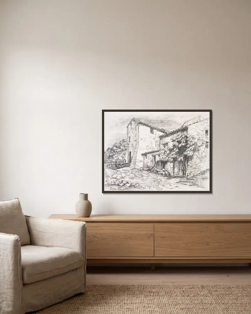 Bauernhaus von Roger Fry gerahmt an einer Wand