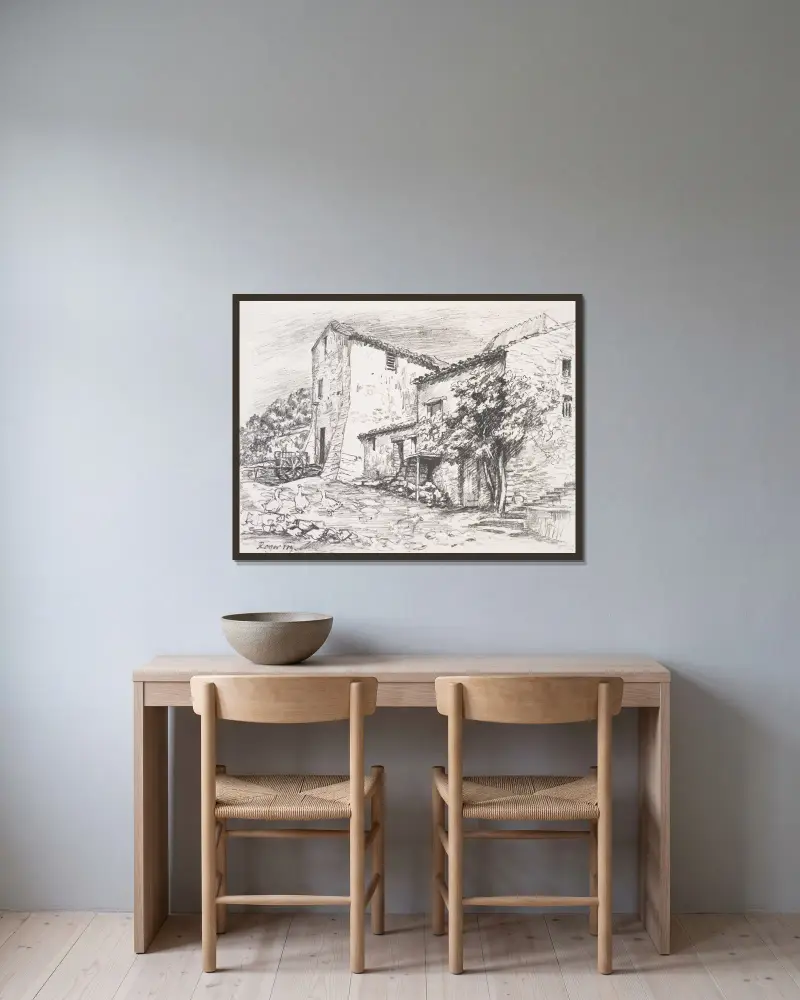 Bauernhaus von Roger Fry gerahmt an einer Wand