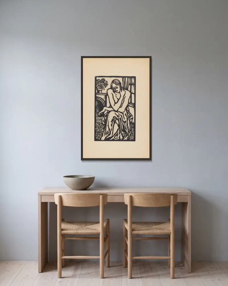 Interieur von Roger Fry gerahmt an einer Wand