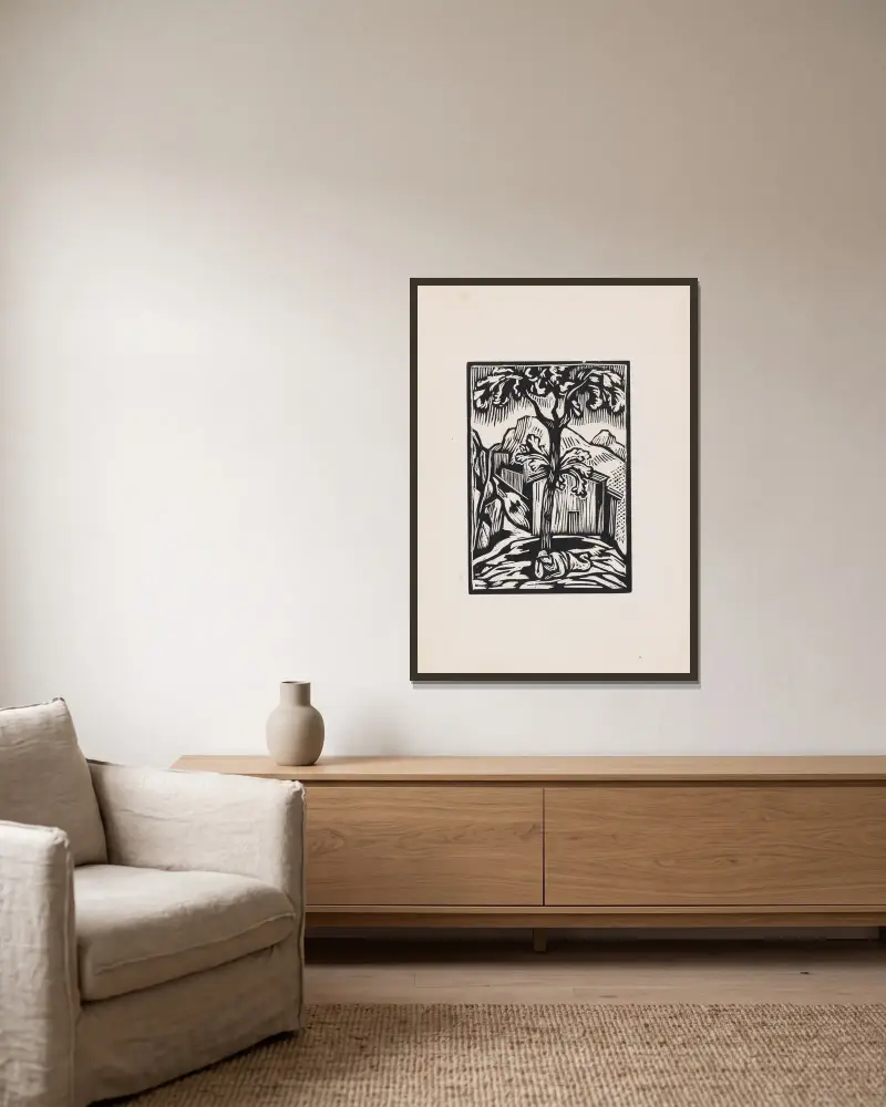 Die heilige Agnes von Roger Fry gerahmt an einer Wand