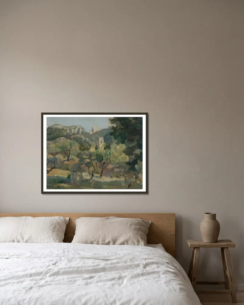St. Rémy well av Roger Fry inramad på en vägg