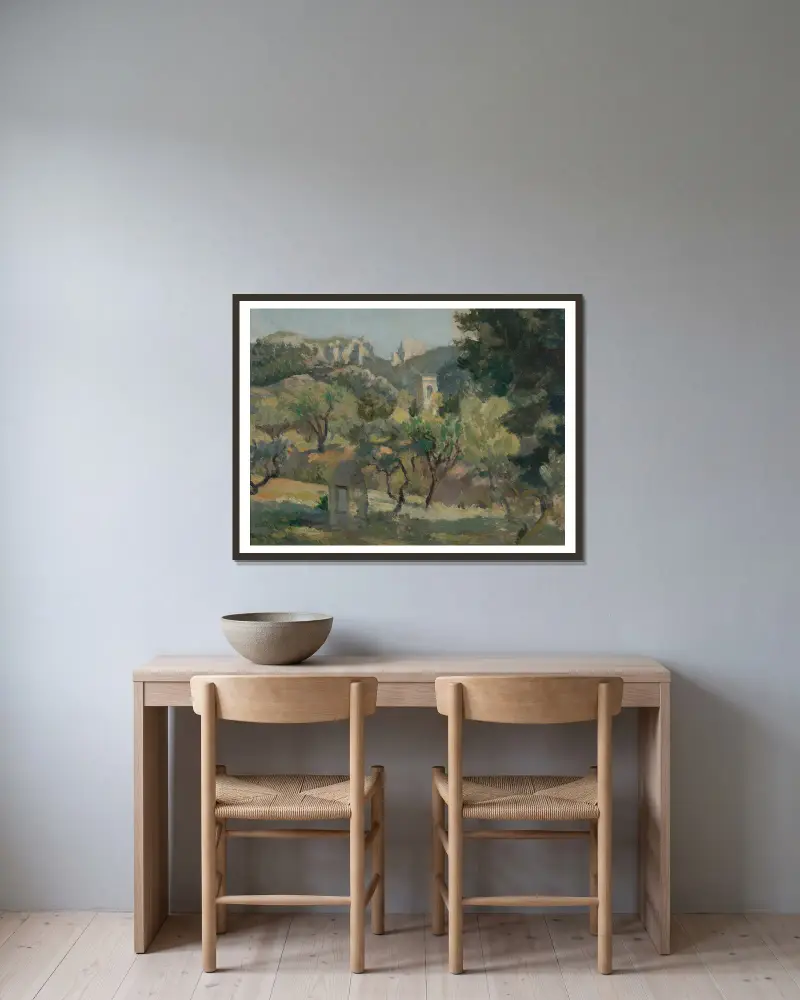 St. Rémy well av Roger Fry inramad på en vägg