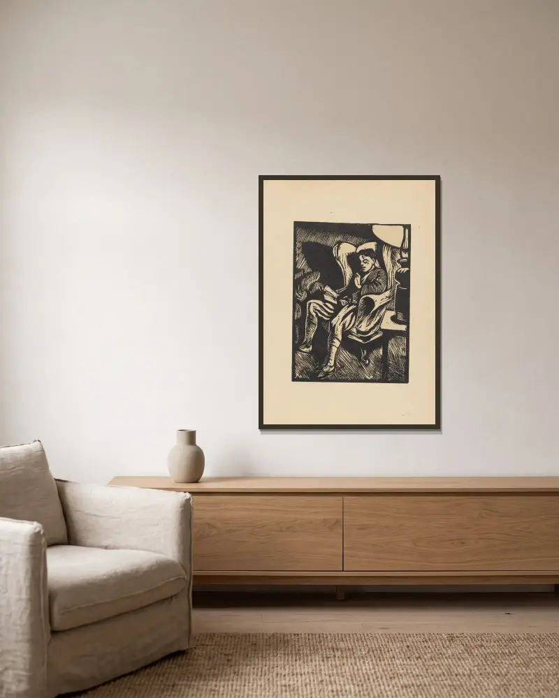Der Roman von Roger Fry gerahmt an einer Wand