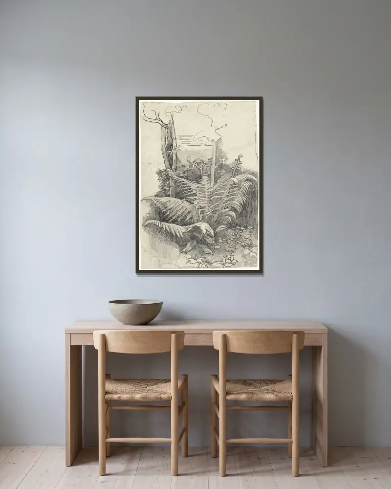 Farn von Richard Nicolaüs Roland Holst gerahmt an einer Wand