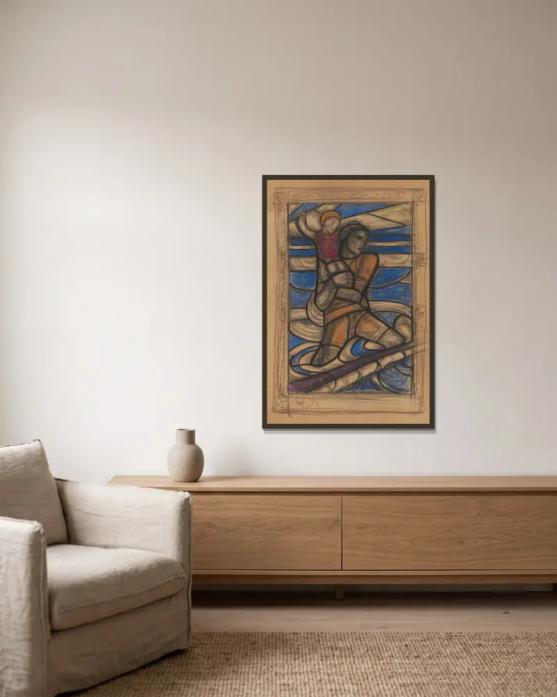 H. Christoffel von Richard Nicolaüs Roland Holst gerahmt an einer Wand