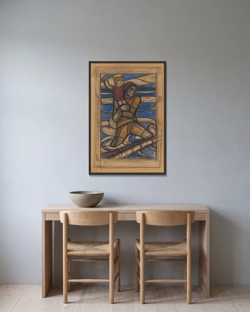 H. Christoffel von Richard Nicolaüs Roland Holst gerahmt an einer Wand